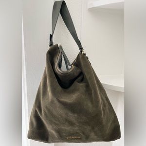 Vince Camuto Elois Moss Leather & Suede Hobo Shoulder Bag - Moss Green